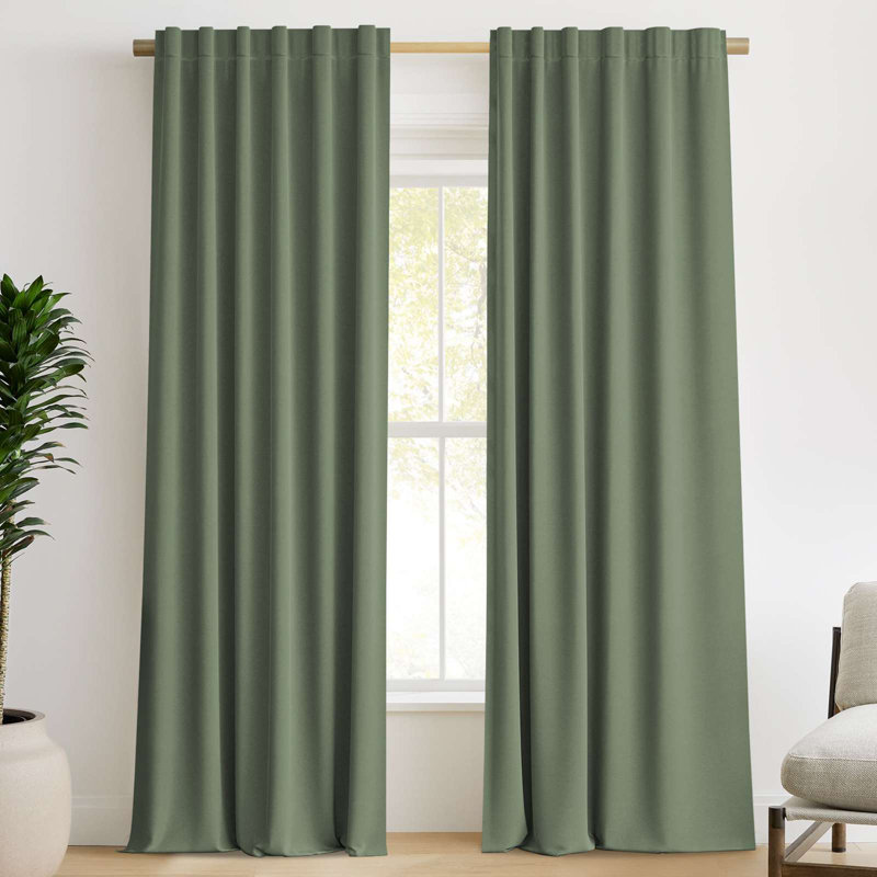 Curtains Thermal Insulated Window Treatment Panels Room Darkening Drapes for Living Room Back Tab/Rod Pocket Bedroom Draperies 2 Panels