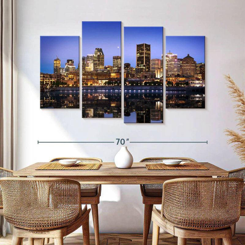 Marchelle, lumineux, horizon de Montréal, H 42 po x l 68 po