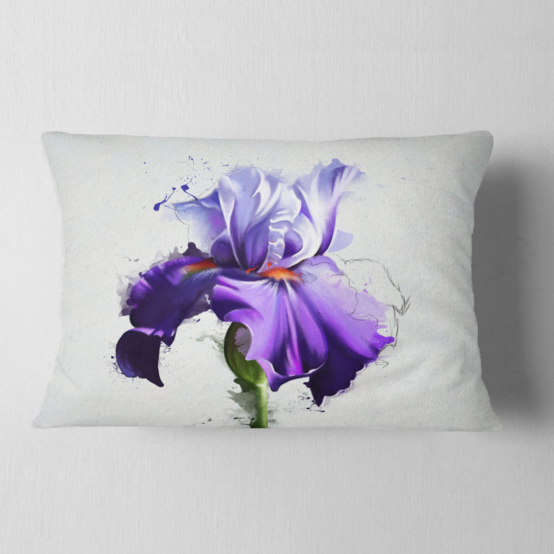 Coussin lombaire floral à motif aquarelle