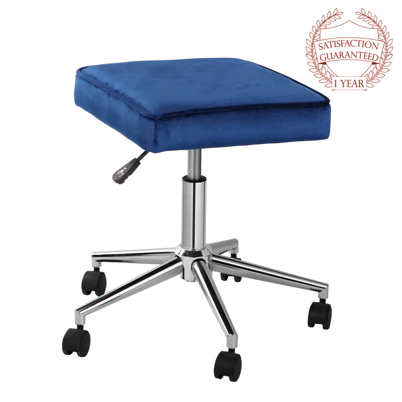 Adjustable Height Lab Stool with Removable Casters/Wheels, Blue