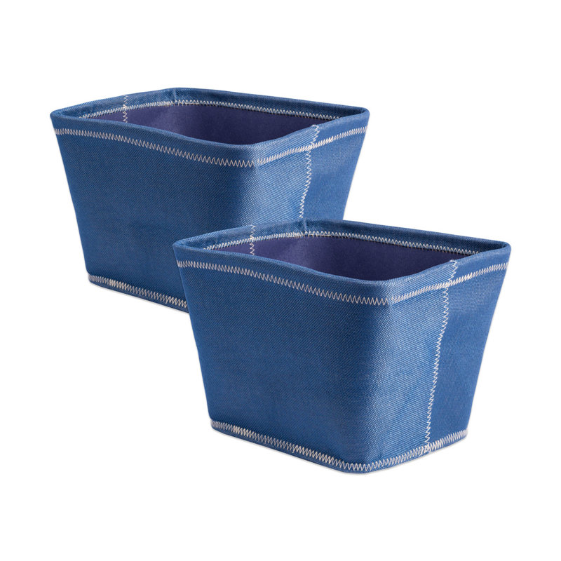 Ebern Designs Amarillys Fabric Decorative Bin, Blue, 11" H x 11" W x 11" D