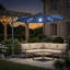 Parasol de patio en porte-à-faux décalé de 10 pi, lumières à DEL solaires économes en énergie et mécanisme de rotation à 360 °, cadre imperméable UV50 + résistant à la décoloration et cadre antirouille