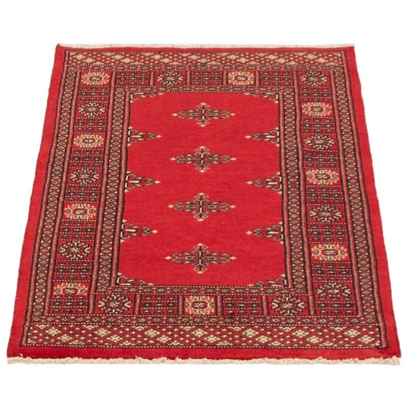 Tapis rouge foncé Maleaha Peshawar Bokhara 2 pi 6 po x 4 pi 2 po