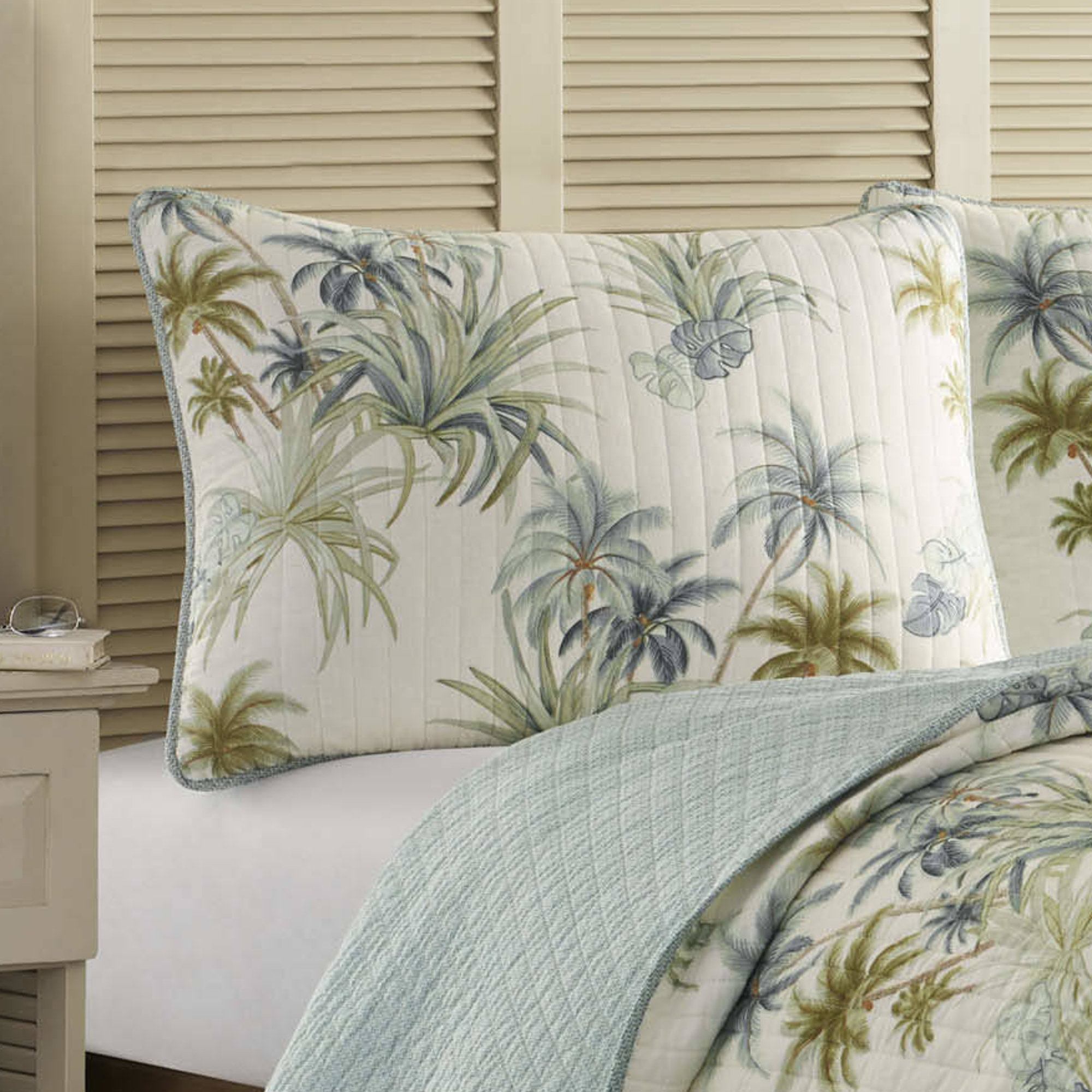 Tommy Bahama Home Tommy Bahama Serenity Palms Cotton Aqua Sham & Reviews | Wayfair