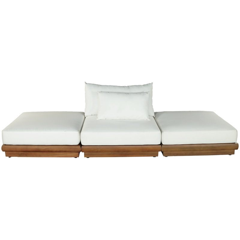 Ivry Water Resistant Fabric Upholstered Outdoor Patio Modular Sofa, White