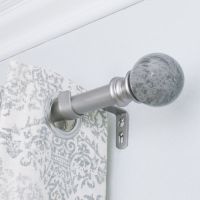 Hulcott Metal Adjustable Single Curtain Rod