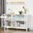 Abbra Sideboard, Buffet Cabinet with Tempered Glass Doors and Adjustable Storage Shelf, Credenza-1030457308