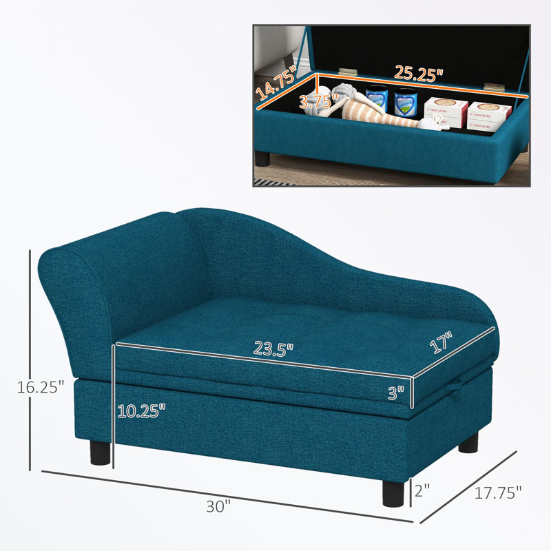 Pet sofa with with Hidden Storage and Soft Tufted Cushion