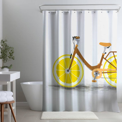 Shower Curtain TR36 – Polyester Shower Curtain, Dye Sublimation Print, 71" W × 74" L