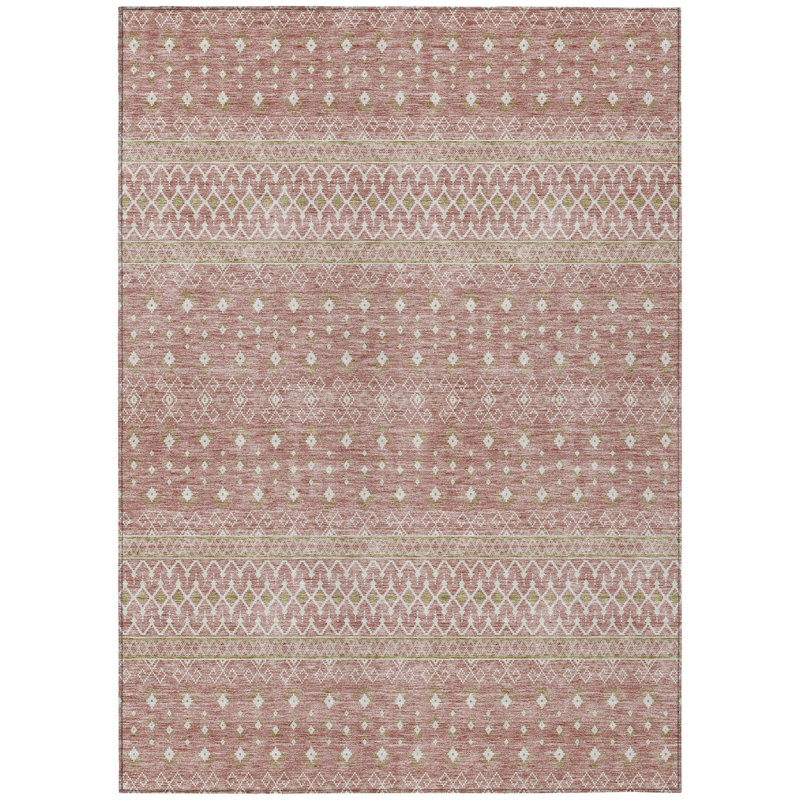 Tapis intérieur tribal lavable doré 10 pi x 14 pi