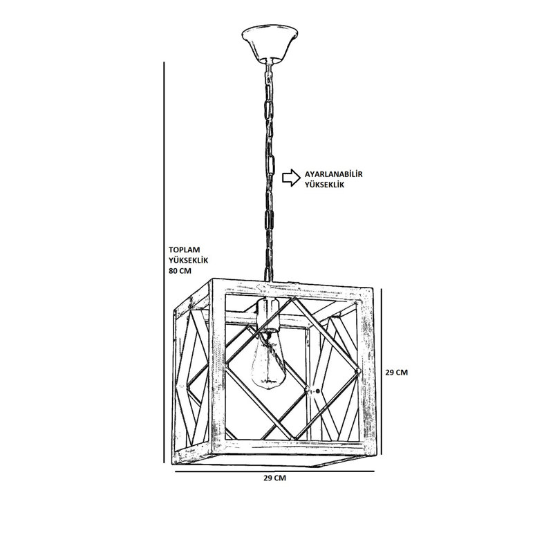 Luminaire suspendu carré à 1 lumière Logsdon
