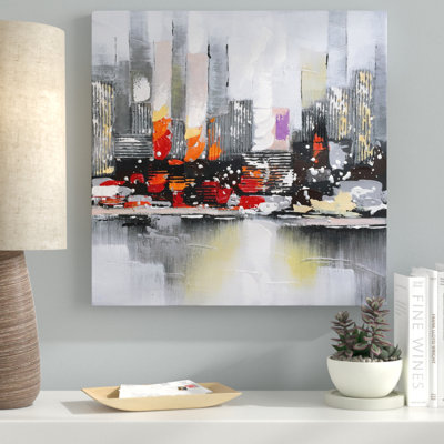 « City View II », reproduction de peinture à l'huile sur toile tendue