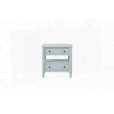 Table de chevet ouverte avec 2 tiroirs