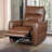 Contemporary Style Caramel Brown Finish Power With Recliner Function Flare Welt Trim Arms Single Power Primary Living Room-373196678