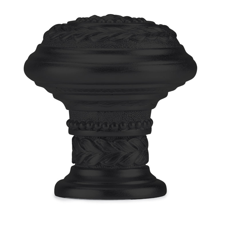 edgar berebi kingston knob in satin nickel plate, Matte Black