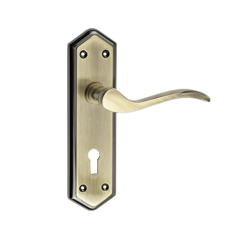 Paris Jefferson Door Handle, Antique Brass