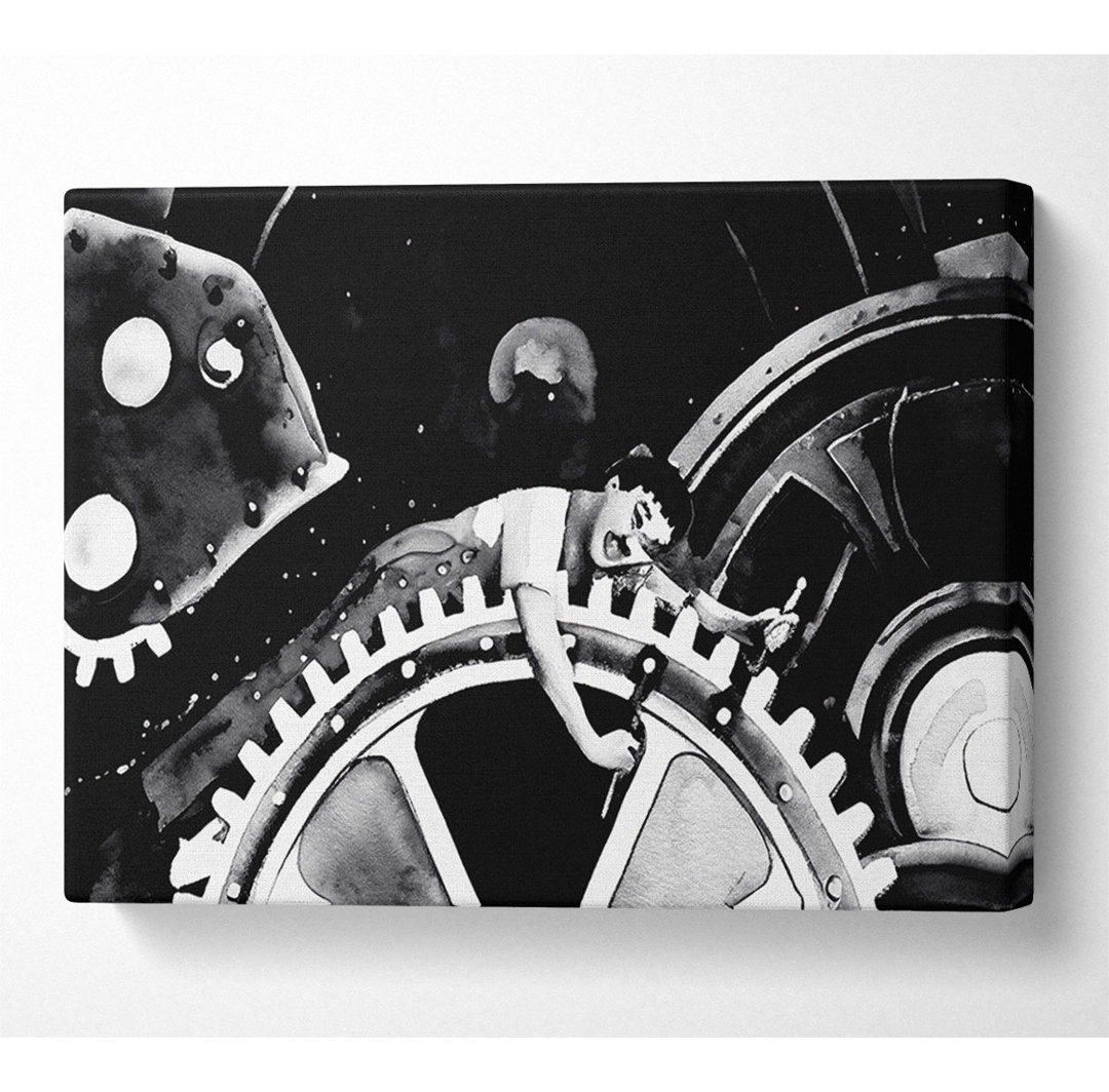 Charlie Chaplin Cogs - Kunstdrucke auf Leinwand