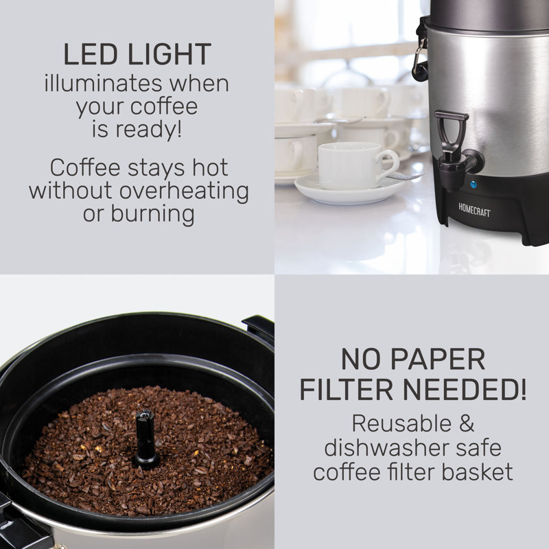 Urne à café en aluminium 45 tasses Homecraft