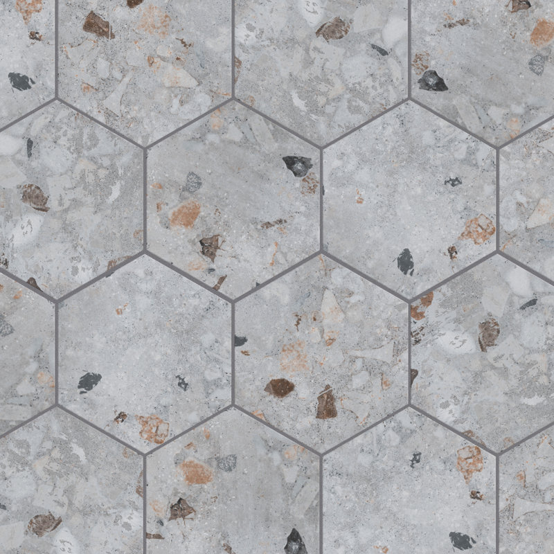 Recycle Hex 8.5" x 10" Porcelain Stone Look Wall & Floor Tile