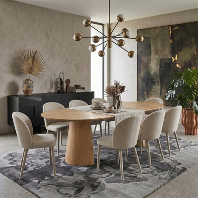 Ensemble de table de salle à manger extensible moderne de 47 à 83 po avec chaises rembourrées pour 4 à 8 personnes