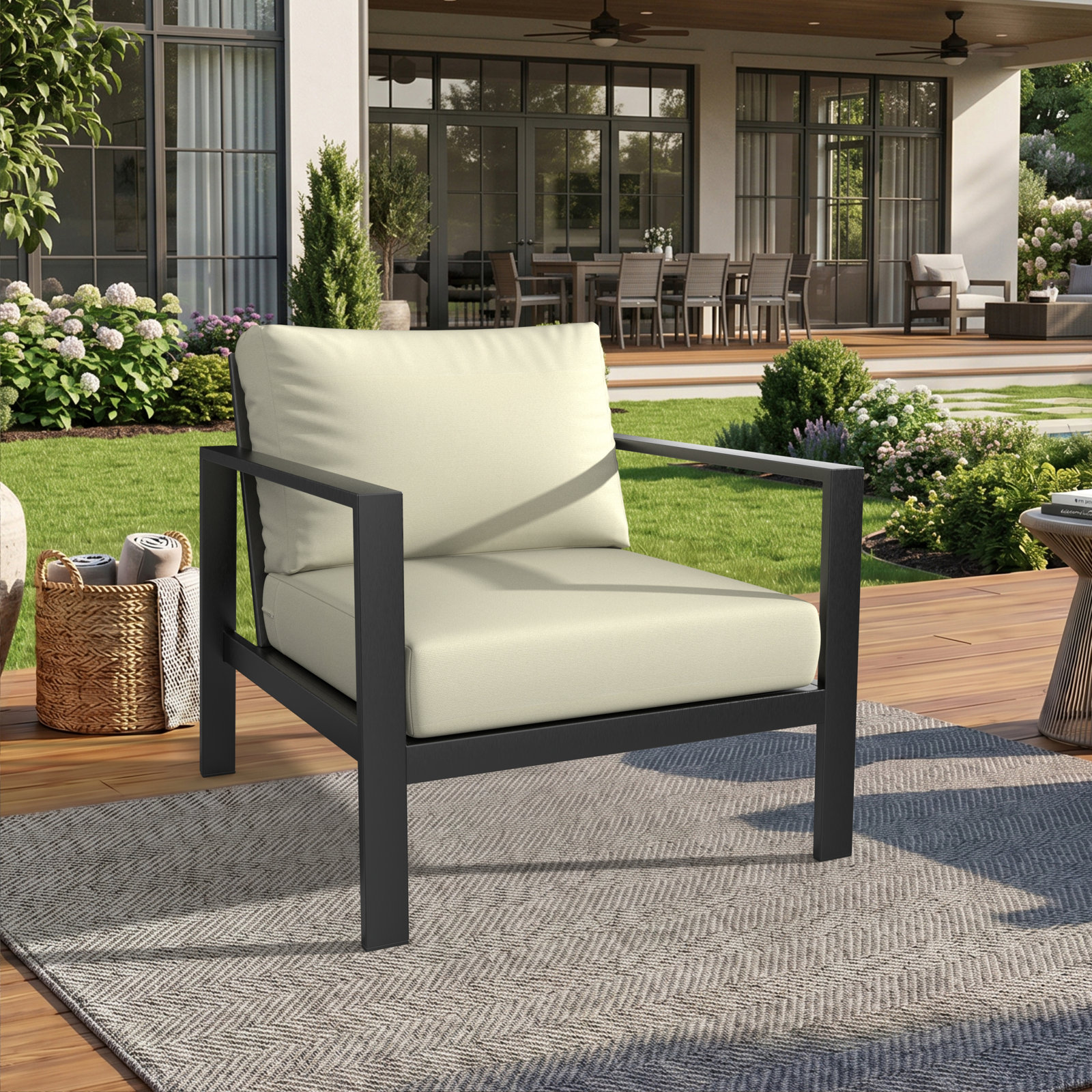 Amala Outdoor Sunbrella® Seat/Back Cushion, Sunbrella® Canvas Canvas, 28.5" W x 28.5" D