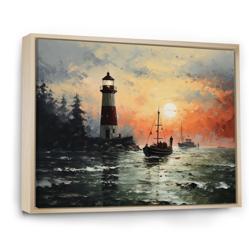 Port Pointillism - impression, H 24 po x l 32 po x P 1 po, Cadre naturel flottant