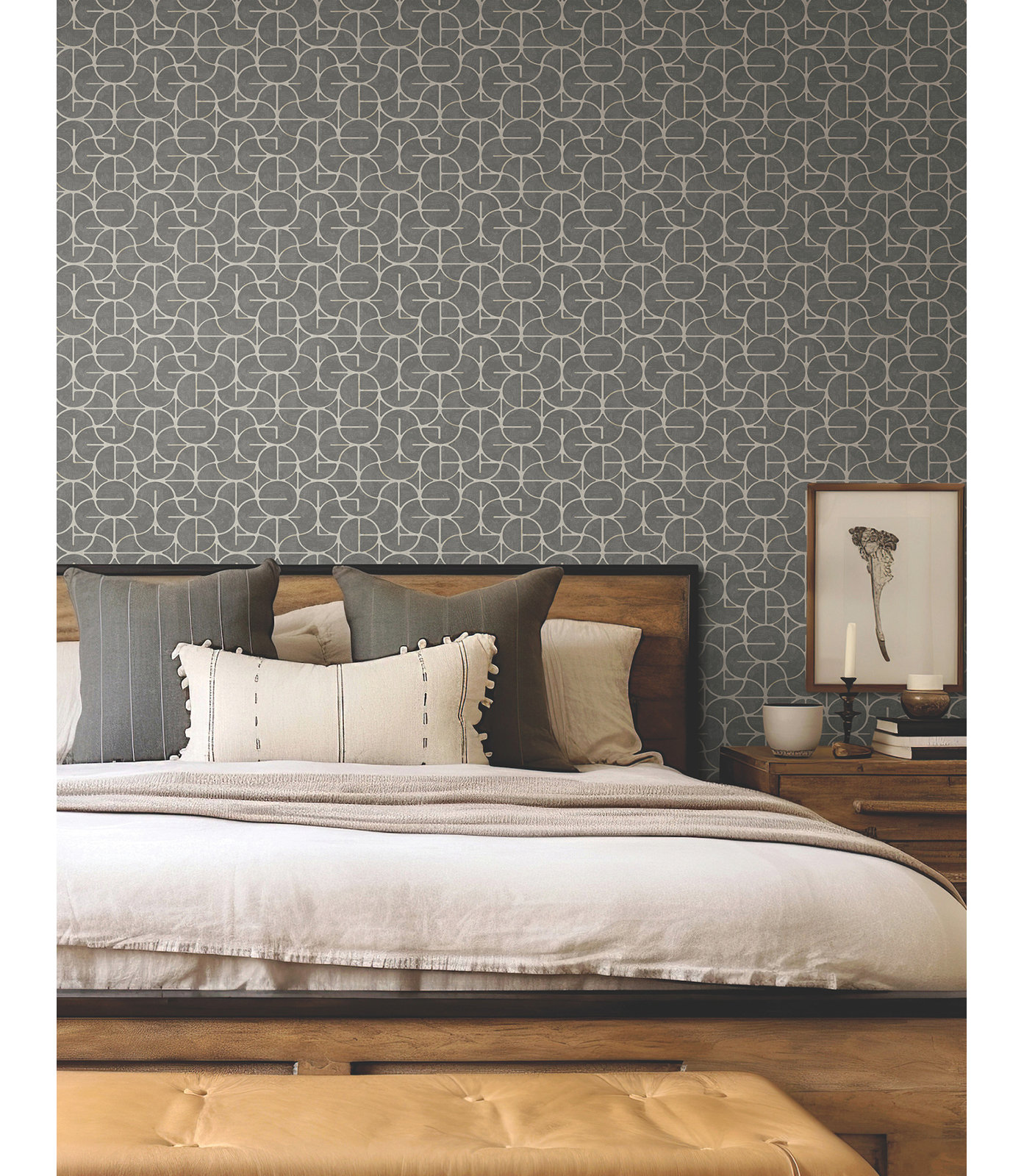 Teddy Wallpaper Double Roll, Charcoal