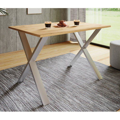 Alwilda Rectangular Dining Table with Steel Base