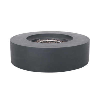 Dark Gray Fire Pit Heater, 50000 , Lightweight Concrete, Outdoor Pit, Concrete Grace