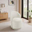 Integrated Barrel Armless Swivel Fabric Dining Chair-346110838