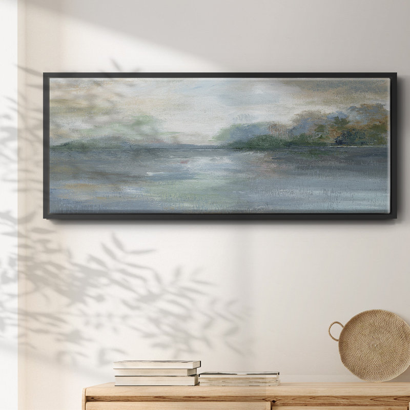 Blue Ethereal- Framed Canvas, 12" H x 30" W