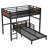 Twin XL over Twin XL Metal Bunk Bed with Safety Guardrails – Loft & Platform Bed, Walnut-Colored-144096034-144096032