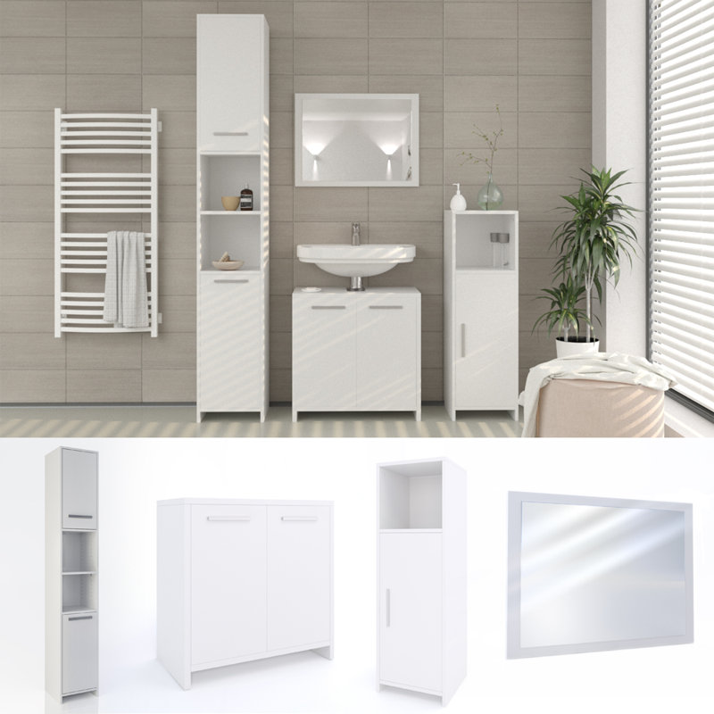 Vice Bathroom Storage Furniture Set, White