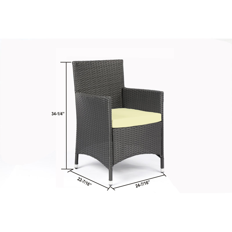 Ensemble de salle à manger rectangulaire pour 6 personnes de L 59,1 po avec coussins Alani, Blanc cassé, Noir