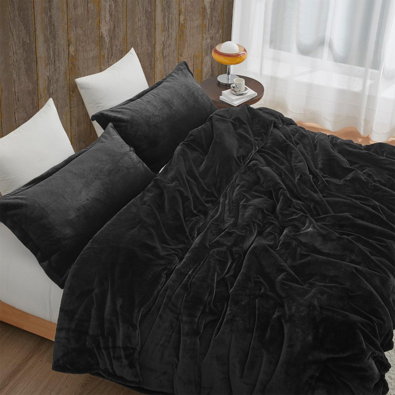 Coma Inducer Softer than Soft Oversized Comforter Set, Black, King Comforter + 2 King Shams
