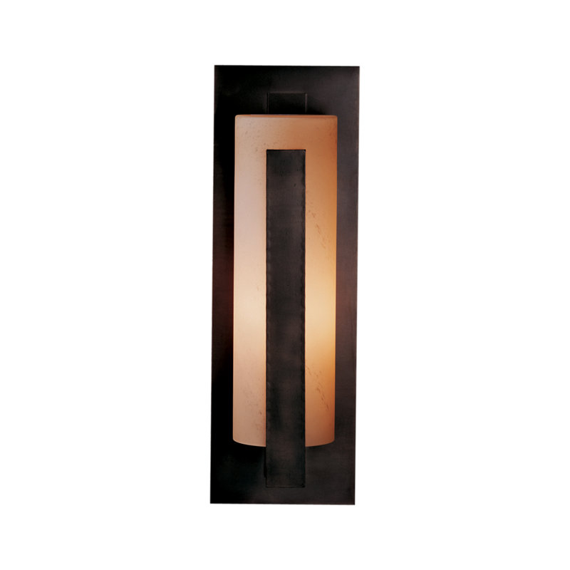 Forged Vertical Bar 1 - Bulb Outdoor Flush Mount, Stone, Opaque Natural Iron, 23.5" H X 7.8" W X 7" D