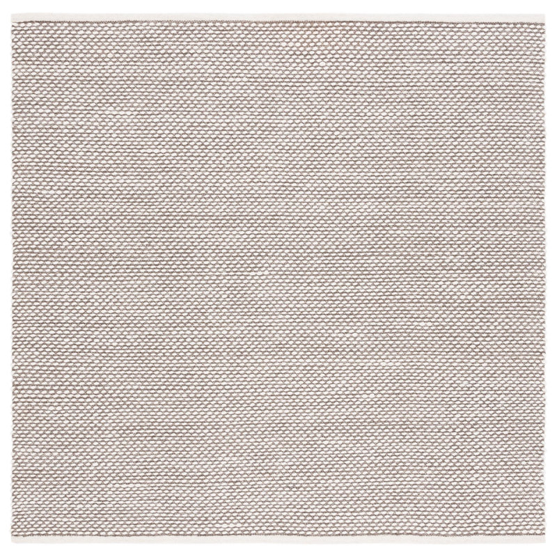 Vermont Flat Weave Wool/Cotton Rug in Brown, Square 6'