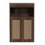 Armoire de rangement pour salle de bain avec 2 portes en rotin-1872691839
