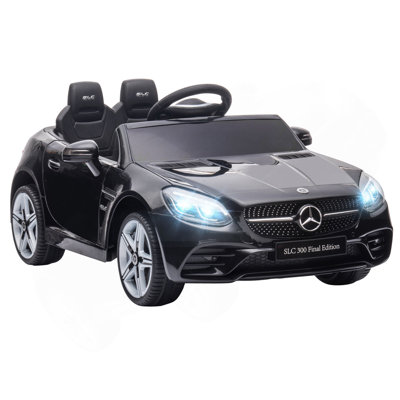 Aosom Mercedes SLC 300 Licensed  Electric Car with Remote Control, 12V Battery Powered  Ride on Car with Music, Lights, Suspension for 3-6 Years Old, Black