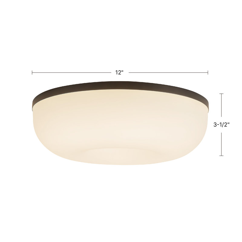 Jada 12-in Gold dimmable LED Flush Mount, Brushed Gold
