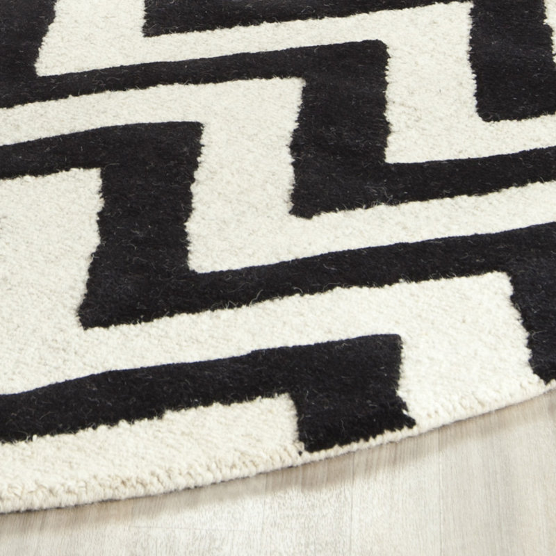 Sanyla Cambridge Hand Tufted Wool Chevron Rug, Round 8'