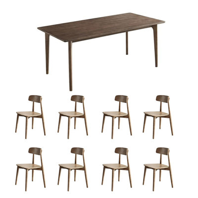 Oak Table Chairs Set Chic Modern Dining