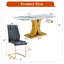 Ensemble de table et de chaises Table de salle à manger en verre trempé de 71 pouces recouverte d'autocollants texturés en marbre blanc.-501932823