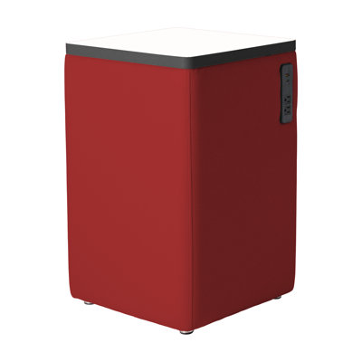 Pro Series Upholstered Square Ottoman Table with Tech Panel