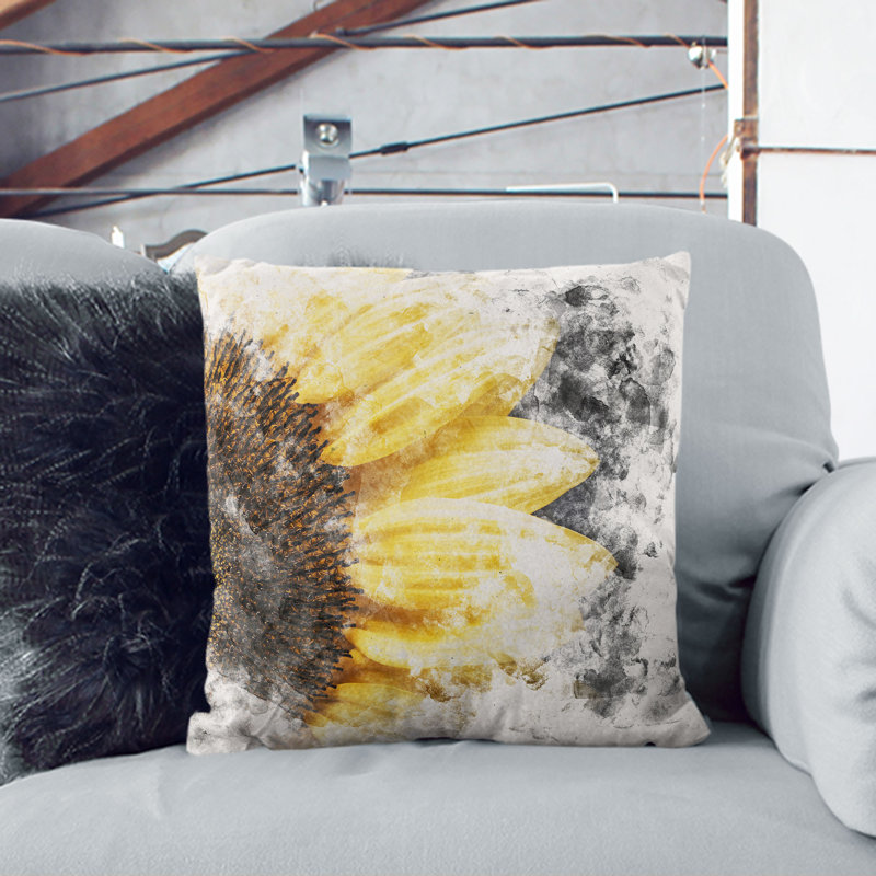 Sunflower Rising Cushion with Filling, 55cm H x 55cm W x 20cm D