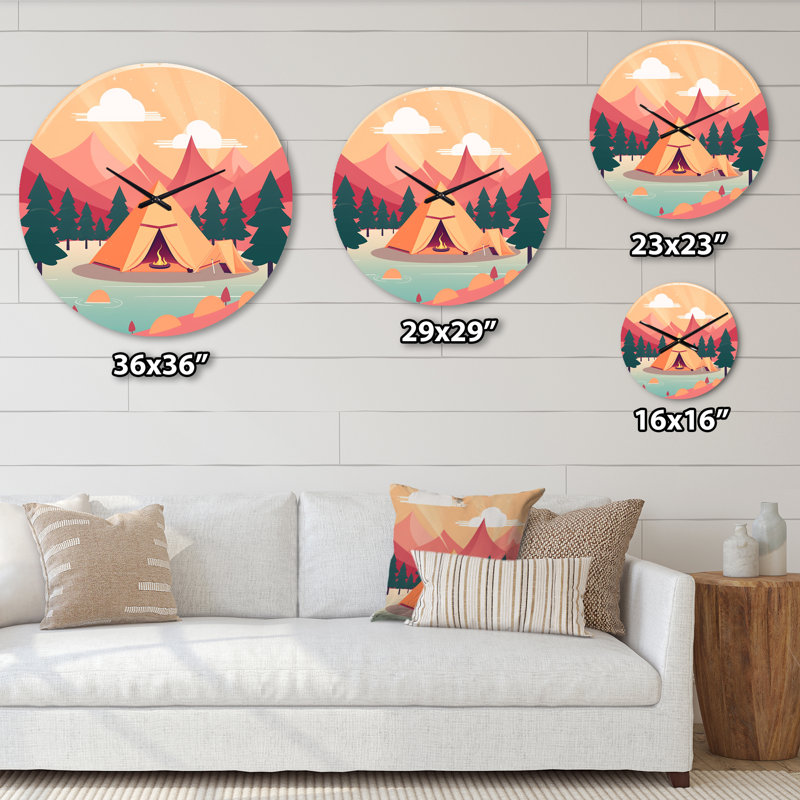 Nature'S Camp - Countryside Wall Clock, Small