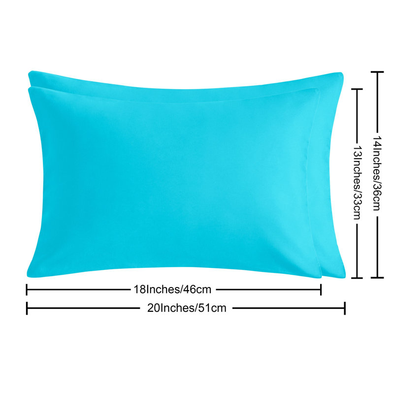 Two piece set of brushed ultra fine fiber zipper pillowcase, Blue