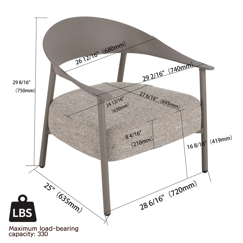 Ensemble de chaises d'appoint 2 pièces Modern avec table basse, Gris