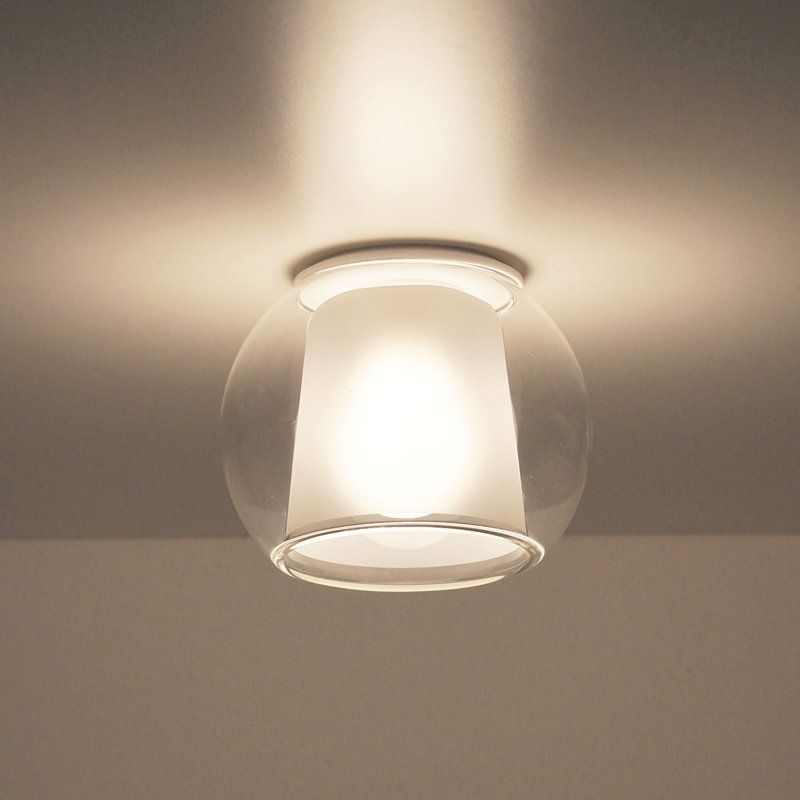 Glo, Matt White, 7.9" H x 9.8" W x 9.8" D, Transparent