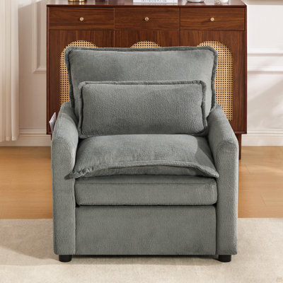 Fauteuil d'appoint rembourré moelleux avec siège double 31,9 po Modern